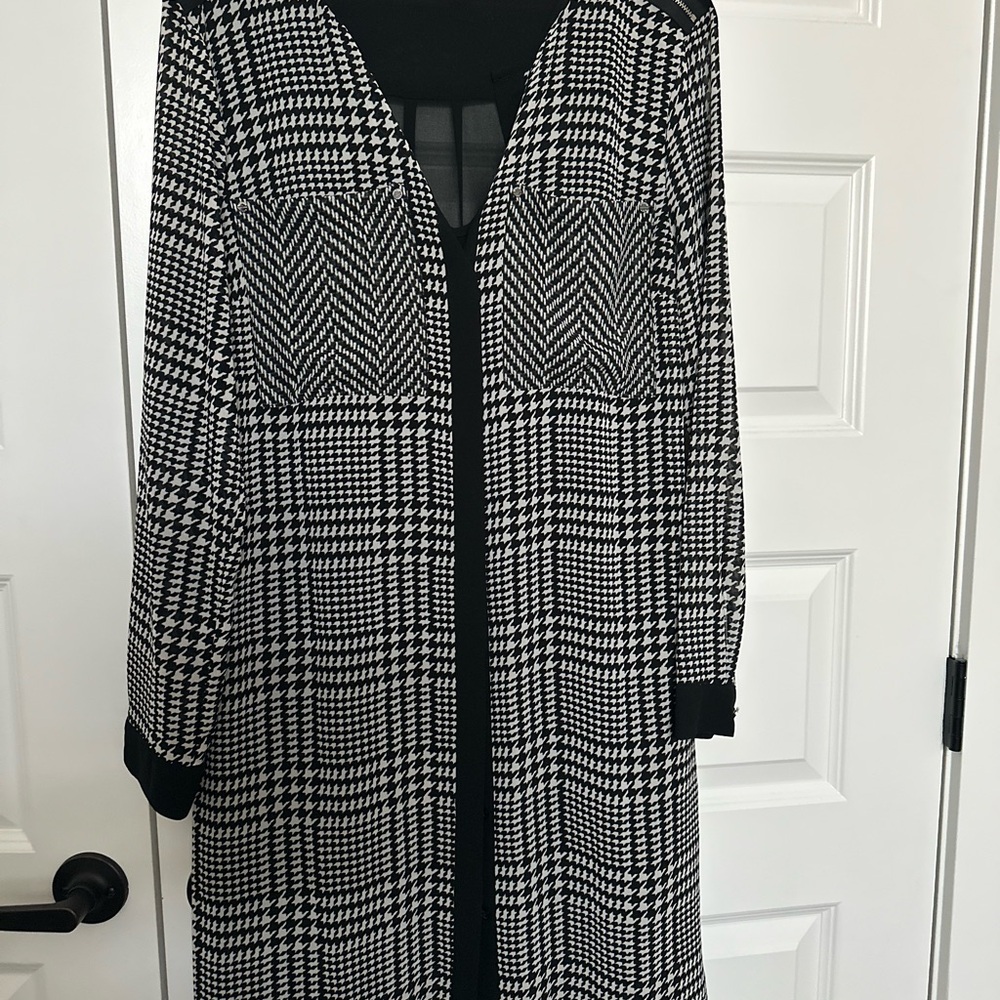 MICHAEL Michael Kors Black and White Houndstooth Dress